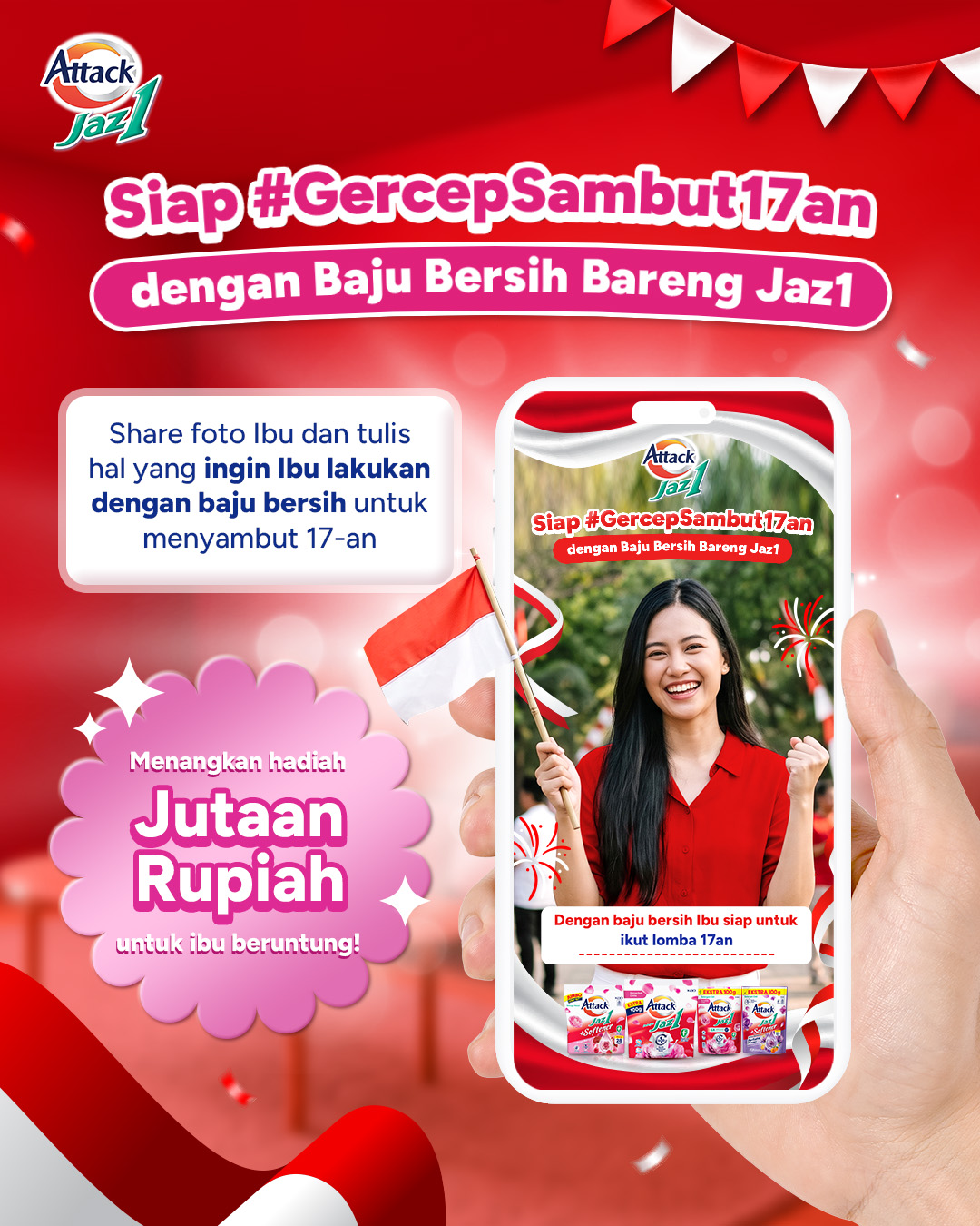 SYARAT DAN KETENTUAN Siap #GERCEPSambut17an Dengan Baju Bersih Bareng Jaz1